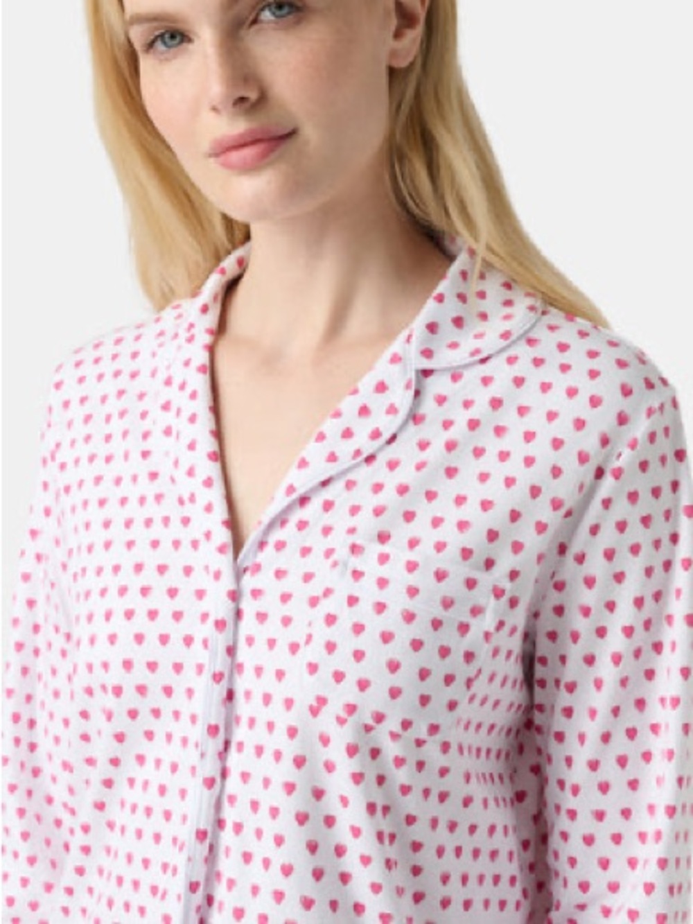 NWT Roller Rabbit Pink Hearts Perlita Lounge Dress Night Shirt